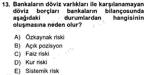 Para ve Banka 2022-2023 Ara Sınav - 13. soru