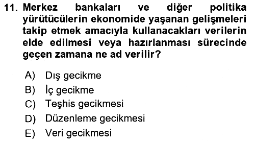 Para ve Banka 2023-2024 Dönem Sonu Sınavı - 11. soru