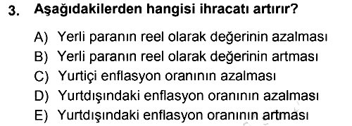 Para ve Banka 2013-2014 Tek Ders Sınavı - 3. soru