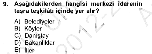 Temel İdare Hukuku 2012-2013 Ara Sınav - 9. soru