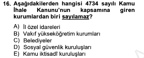 Temel İdare Hukuku 2012-2013 Ara Sınav - 16. soru