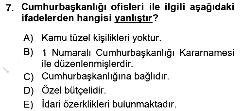 Temel İdare Hukuku 2021-2022 Ara Sınav - 7. soru