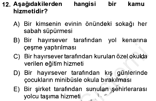 Temel İdare Hukuku 2014-2015 Dönem Sonu Sınavı - 12. soru