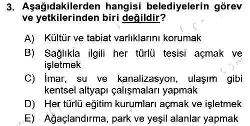 Temel İdare Hukuku 2015-2016 Dönem Sonu Sınavı - 3. soru