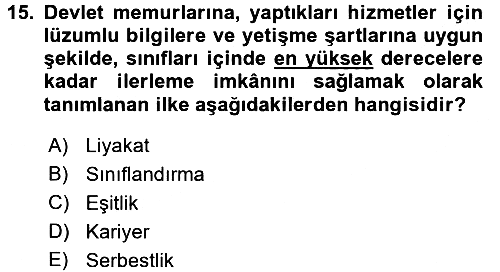 Temel İdare Hukuku 2015-2016 Dönem Sonu Sınavı - 15. soru