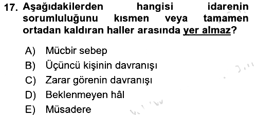 Temel İdare Hukuku 2015-2016 Dönem Sonu Sınavı - 17. soru