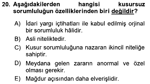 Temel İdare Hukuku 2021-2022 Dönem Sonu Sınavı - 20. soru