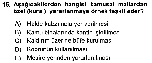 Temel İdare Hukuku 2023-2024 Dönem Sonu Sınavı - 15. soru