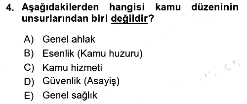 Temel İdare Hukuku 2024-2025 Dönem Sonu Sınavı - 4. soru