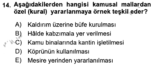 Temel İdare Hukuku 2018-2019 Yaz Okulu Sınavı - 14. soru