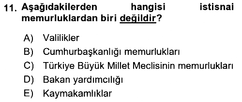 Temel İdare Hukuku 2023-2024 Yaz Okulu Sınavı - 11. soru