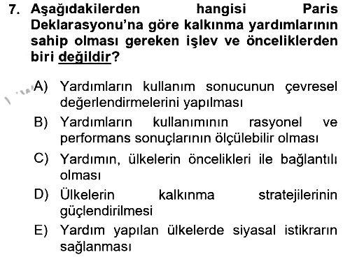 Uluslararası Kamu Maliyesi 2016-2017 3 Ders Sınavı - 7. soru