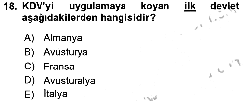 Uluslararası Kamu Maliyesi 2016-2017 3 Ders Sınavı - 18. soru