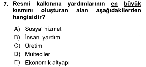 Uluslararası Kamu Maliyesi 2017-2018 3 Ders Sınavı - 7. soru