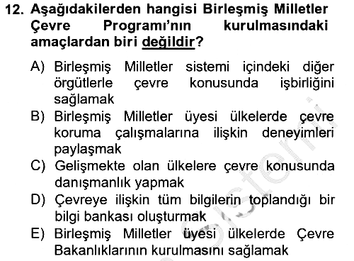 Uluslararası Kamu Maliyesi 2012-2013 Ara Sınav - 12. soru