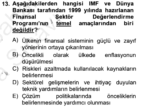 Uluslararası Kamu Maliyesi 2012-2013 Ara Sınav - 13. soru
