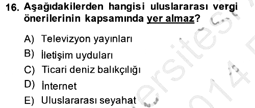 Uluslararası Kamu Maliyesi 2013-2014 Ara Sınav - 16. soru