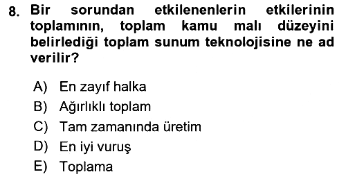 Uluslararası Kamu Maliyesi 2023-2024 Ara Sınav - 8. soru