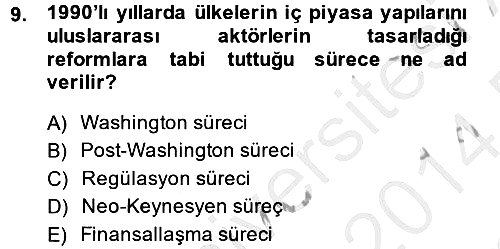 Uluslararası Kamu Maliyesi 2013-2014 Dönem Sonu Sınavı - 9. soru