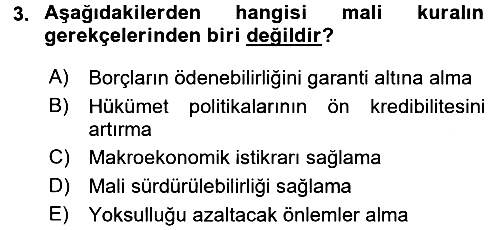 Uluslararası Kamu Maliyesi 2015-2016 Dönem Sonu Sınavı - 3. soru