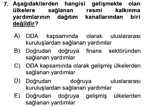 Uluslararası Kamu Maliyesi 2015-2016 Dönem Sonu Sınavı - 7. soru