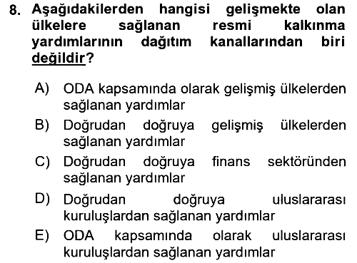 Uluslararası Kamu Maliyesi 2015-2016 Tek Ders Sınavı - 8. soru