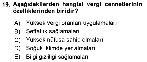Uluslararası Kamu Maliyesi 2022-2023 Yaz Okulu Sınavı - 19. soru