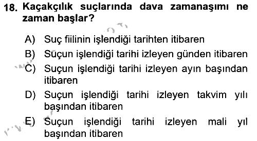 Vergi Ceza Hukuku 2016-2017 3 Ders Sınavı - 18. soru