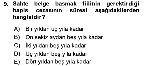 Vergi Ceza Hukuku 2017-2018 3 Ders Sınavı - 9. soru