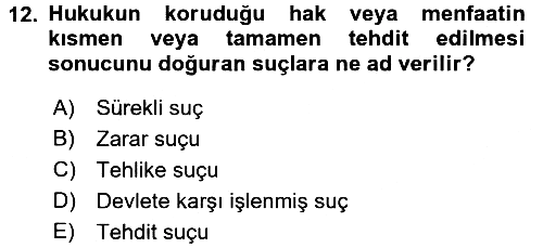 Vergi Ceza Hukuku 2017-2018 3 Ders Sınavı - 12. soru