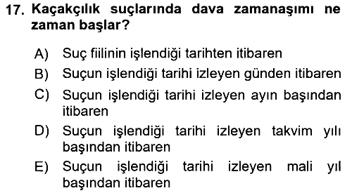 Vergi Ceza Hukuku 2017-2018 3 Ders Sınavı - 17. soru