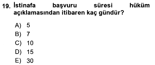 Vergi Ceza Hukuku 2018-2019 3 Ders Sınavı - 19. soru
