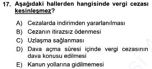 Vergi Ceza Hukuku 2015-2016 Ara Sınav - 17. soru