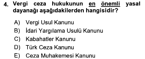 Vergi Ceza Hukuku 2016-2017 Ara Sınav - 4. soru