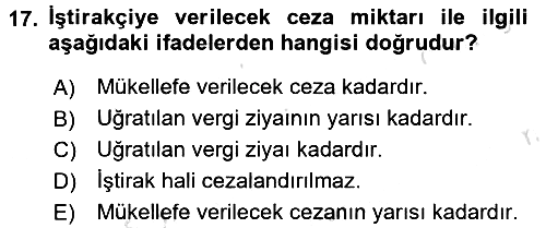 Vergi Ceza Hukuku 2016-2017 Ara Sınav - 17. soru