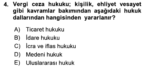 Vergi Ceza Hukuku 2018-2019 Ara Sınav - 4. soru