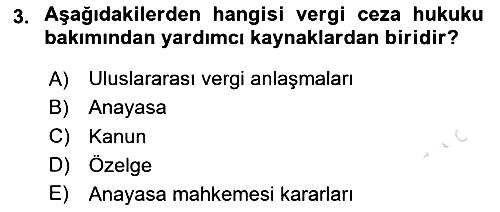 Vergi Ceza Hukuku 2019-2020 Ara Sınav - 3. soru