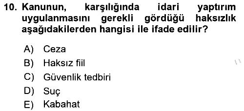 Vergi Ceza Hukuku 2023-2024 Ara Sınav - 10. soru