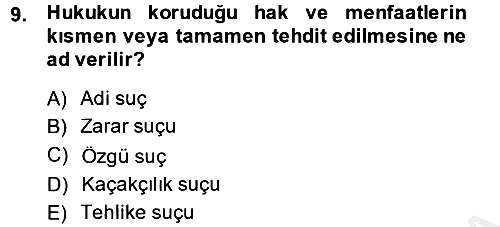 Vergi Ceza Hukuku 2014-2015 Dönem Sonu Sınavı - 9. soru