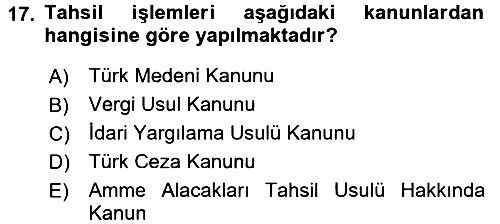 Vergi Ceza Hukuku 2016-2017 Dönem Sonu Sınavı - 17. soru