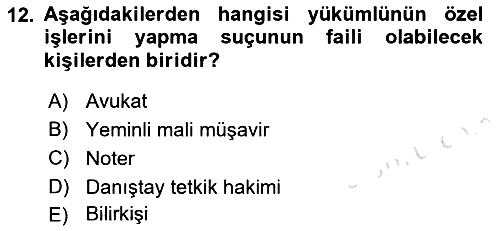 Vergi Ceza Hukuku 2022-2023 Dönem Sonu Sınavı - 12. soru