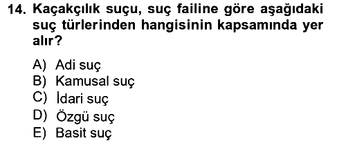 Vergi Ceza Hukuku 2013-2014 Tek Ders Sınavı - 14. soru