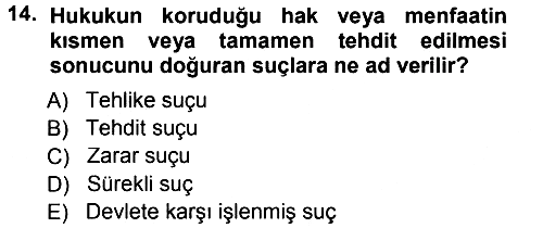 Vergi Ceza Hukuku 2014-2015 Tek Ders Sınavı - 14. soru