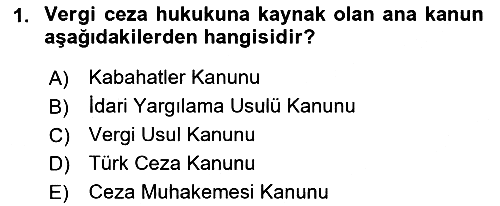 Vergi Ceza Hukuku 2018-2019 Yaz Okulu Sınavı - 1. soru