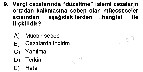 Vergi Ceza Hukuku 2023-2024 Yaz Okulu Sınavı - 9. soru