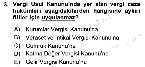 Vergi Ceza Hukuku 2024-2025 Yaz Okulu Sınavı - 3. soru