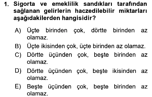 Vergi İcra Hukuku 2017-2018 3 Ders Sınavı - 1. soru