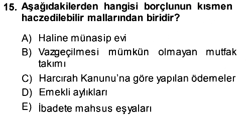 Vergi İcra Hukuku 2013-2014 Ara Sınav - 15. soru