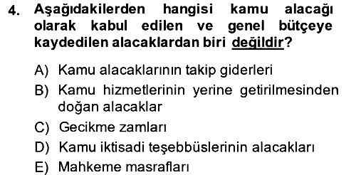 Vergi İcra Hukuku 2014-2015 Ara Sınav - 4. soru