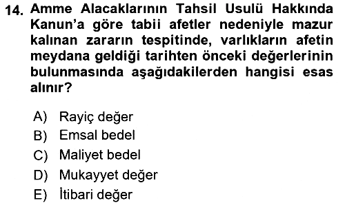 Vergi İcra Hukuku 2016-2017 Ara Sınav - 14. soru